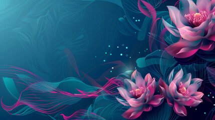 Abstract background with lotus flowers