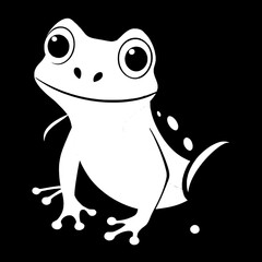 black and cartoon frog