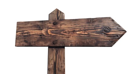 Fototapeta premium Wooden sign isolated on a white background. Wooden signpost.