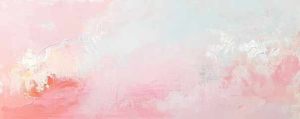 Abstract pastel pink and white painting with soft brushstrokes and subtle textures