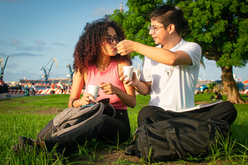 couple having fun in park