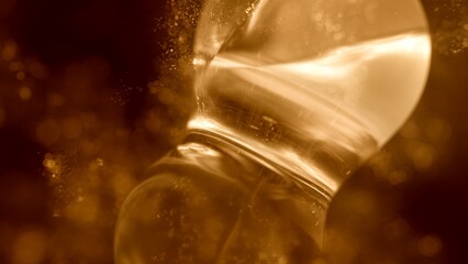 Elegant Golden Abstract Macro Close Up Fluid Oil Background