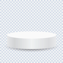White blank podiums stand to show products on transparent background, Vector illustration.