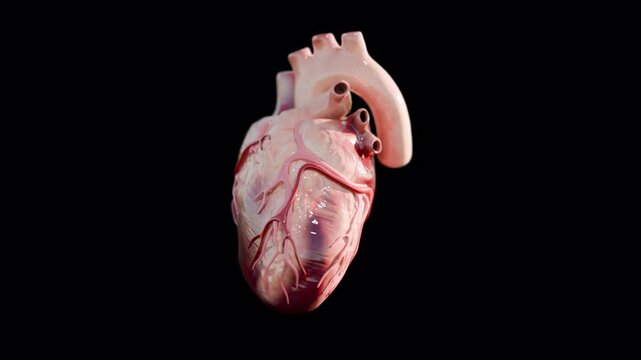 3d Heart beating fast animation loop With alpha channel 4k resolution