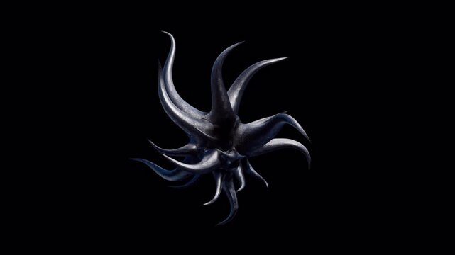 Alien tentacles dark organism animation Loop With Alpha channel 4k resolution

