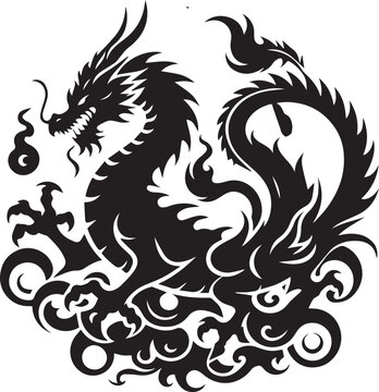 recommend clip art: Dragon Vector Illustration, dragon silhouette vector illustration, Black Dragon silhouette vector design
                    