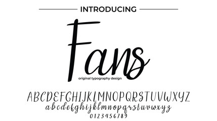 Fans Font Stylish brush painted an uppercase vector letters, alphabet, typeface