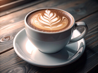 Obraz premium Latte white cup