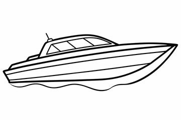 speed boat line art vector, boat line art vector illustration
