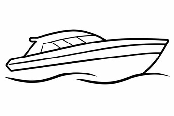 speed boat line art vector, boat line art vector illustration
