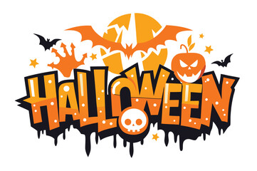Halloween Typography Graphic vector illustration 