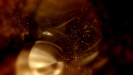 Elegant Golden Abstract Macro Close Up Cosmetic Oil Fluid Background