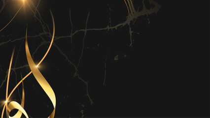 Gold wave on black background
