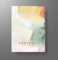 Watercolor Minimal Card. Classic Vector Design Cards. Wedding Abstract Background Invitation Art Template. Set of Creative Illustrations for Brochure, Cover Design. Minimalistic Watercolor Artwork.