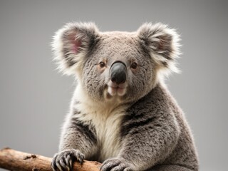 Fototapeta premium Koala bear in front of white wall