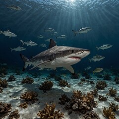 photo of a shark on the seabed, very lucky to meet one 