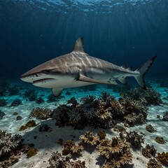 photo of a shark on the seabed, very lucky to meet one 