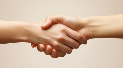 Symbolic Handshake Against Neutral Background Representing Unity, Agreement, and Cooperation
