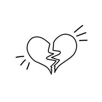 recommend clip art: hand drawn broken heart