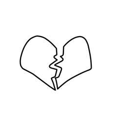 hand drawn broken heart