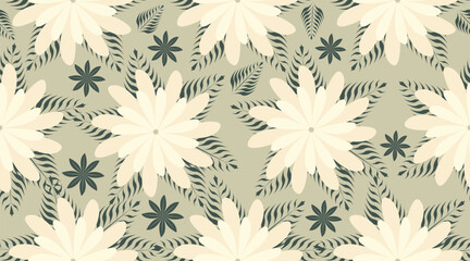 Seamless vector. Fabric pattern, wallpaper, seamless fabric pattern. Leaf pattern.