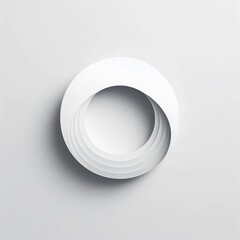 White oval frame with a metallic shine on a white background