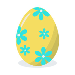 Easter Eggs with Floral and Abstract Design. Vector Cartoon Illustration