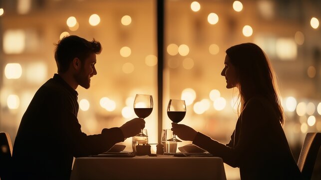 Silhouettes of Love: A Romantic Dinner Date 