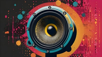 Obraz premium abstract music background with speakers