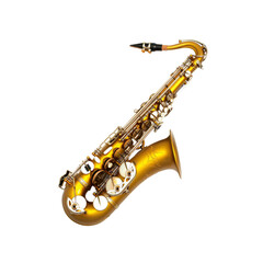 Fototapeta premium An Alto Saxophone Side View On A White Background