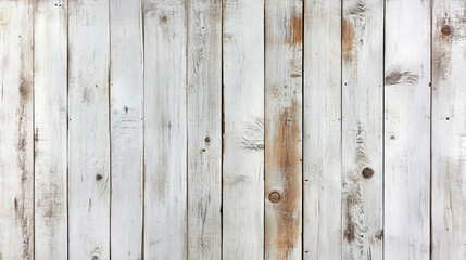 Weathered white wooden planks background, rustic texture. Vintage home decor or crafting concept