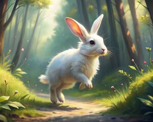White Rabbit, fluffy Explorer of Enchanted Woods