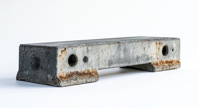 a photo of the concrete traffic barier on white background