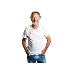 Fototapeta premium A Satisfied Mature Man With His Hands In His Pockets