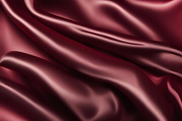 Obraz premium Red velvet silk satin. Fabric background for design. Gradient. Chocolate color. Dark abstract elegant background. Matte, shimmer. Template.