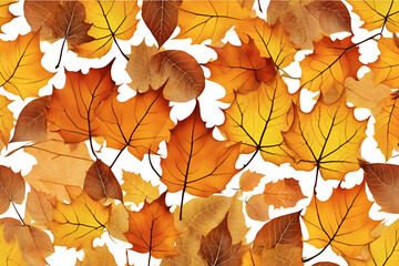 Autumn Leaves yellow and orange Background - transparent cell structure
