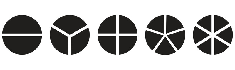 Pie chart icon vector, pie chart icon vector set flat illustration isolated on white background.