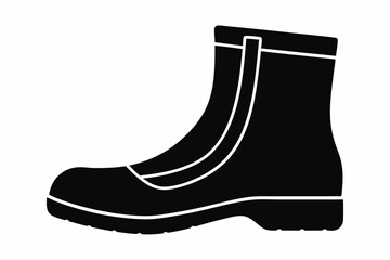
Rubber Boots vector icon illustration. pair of black boots
