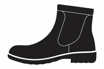 Fisherman boot vector silhouette, Rubber Boots icon vector