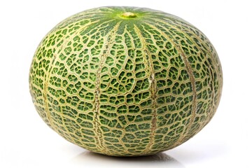 Fototapeta premium Fresh Green Cantaloupe Melon Isolated on White Background.