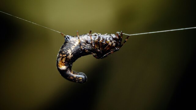 Long-Bellied Cyclosa Spider on a spiderweb.