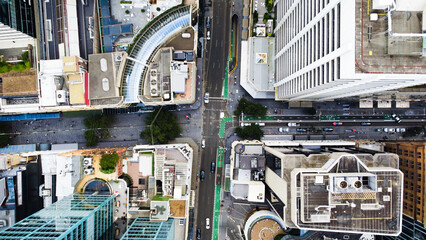Aerial view of Sydney city streets