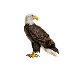Obraz premium A Large Bald Eagle Isolated On A White Background