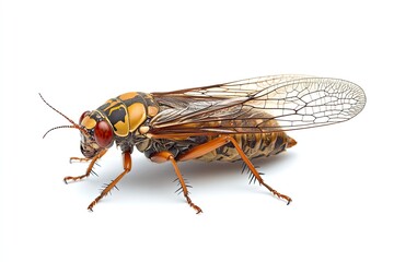 Fototapeta premium Cicada on isolated white background