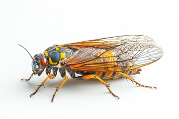 Fototapeta premium Cicada on isolated white background