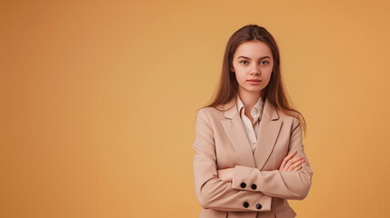 Young woman in a business suit