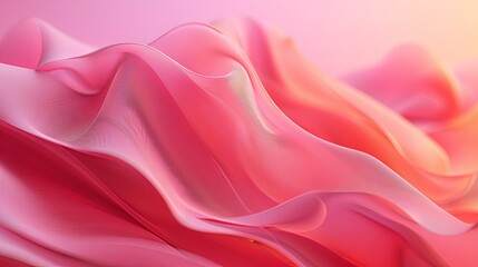 Obraz premium Abstract pink gradient with flowing organic forms and multi-layered textures evokes a nostalgic charm, showcasing a unique blend of color 