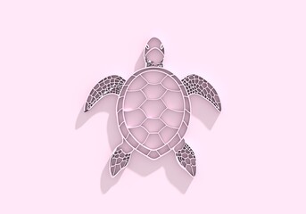 Fototapeta premium Sea Turtle Cartoon Animal Illustration. 3D render