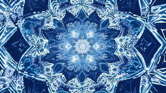 Intricate Ice Crystal Kaleidoscope