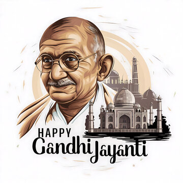 Gandhi Jayanti, Banner, Poster, Happy Gandhi Jayanti, illustration Art.
